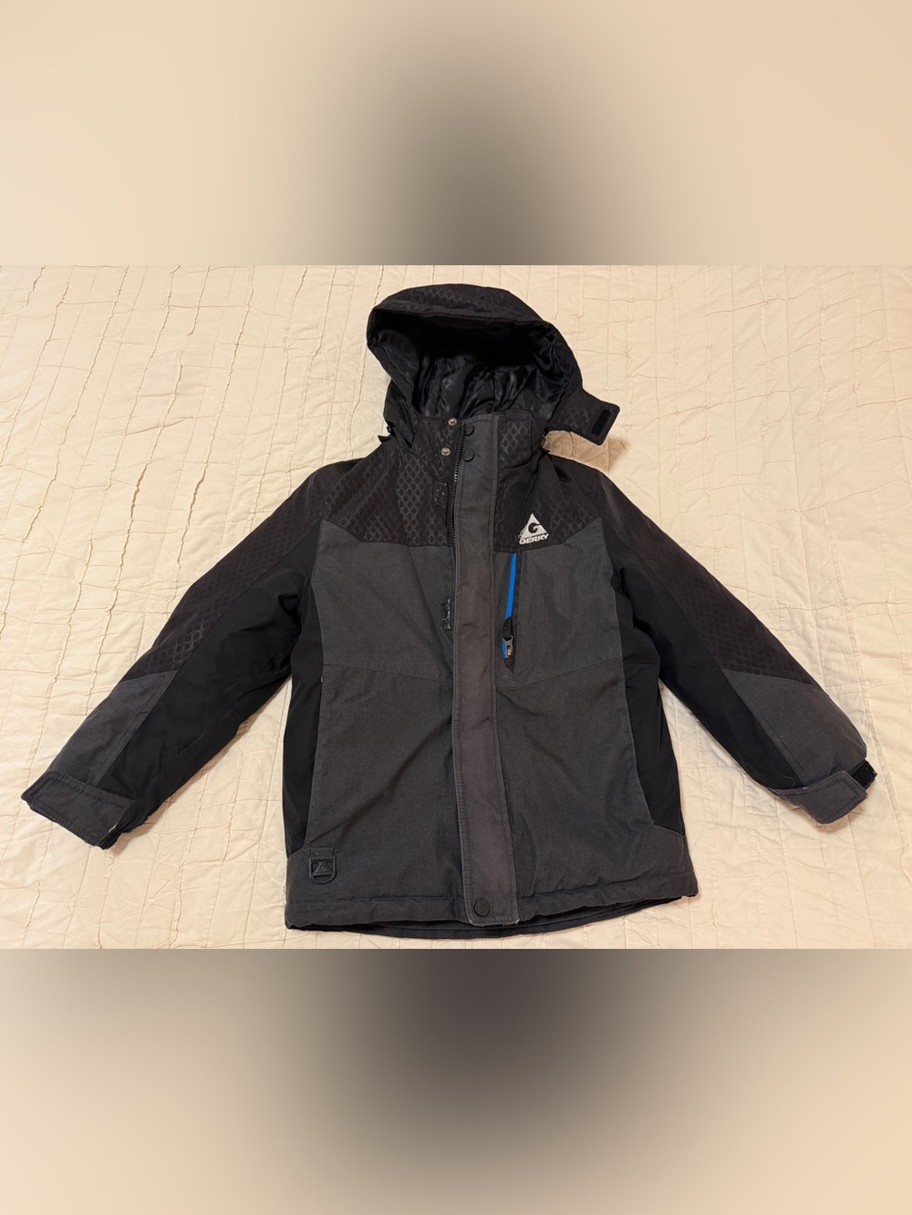 Gerry Weber Kids Black and Charcoal Hooded Puffer Jacket 2in1 Light or Warm S7/8